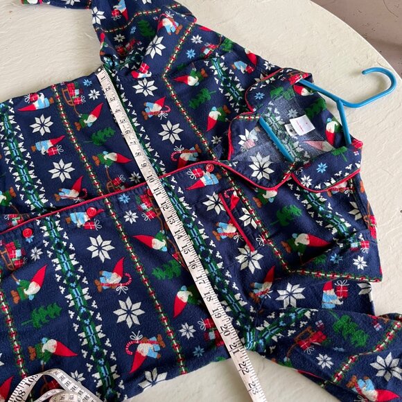 Hanna Andersson Gnome Sweet Gnome 100% Cotton Flannel Pajama Unisex Set Size M - Picture 10 of 13